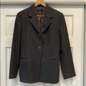 Vintage Susan Lazar 100% Wool Charcoal Gray 3-Button Fitted Blazer Jacket 10